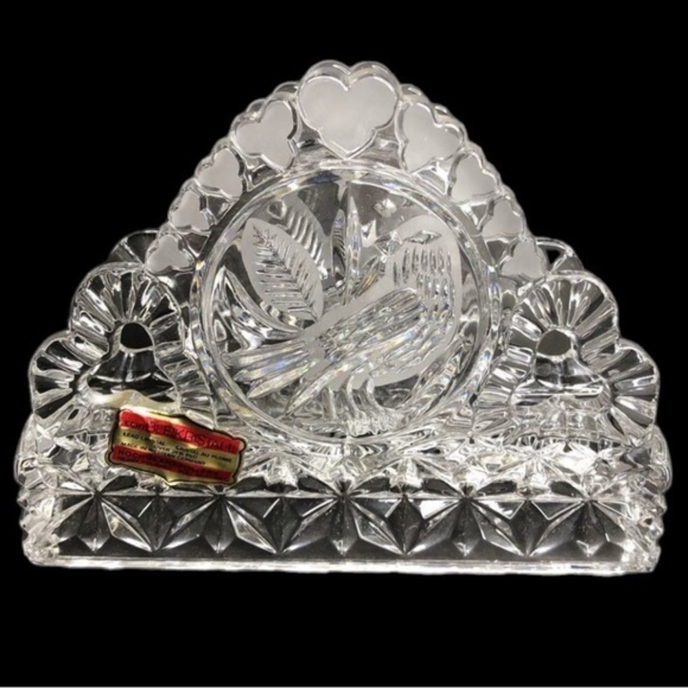 Vintage Bleikristall Byrdes Germany Hofbauer Echt CRYSTAL Napkin Holder